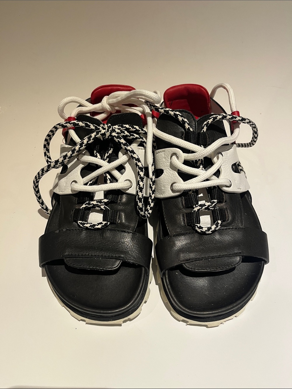 Malloni red and black sporty sandals
